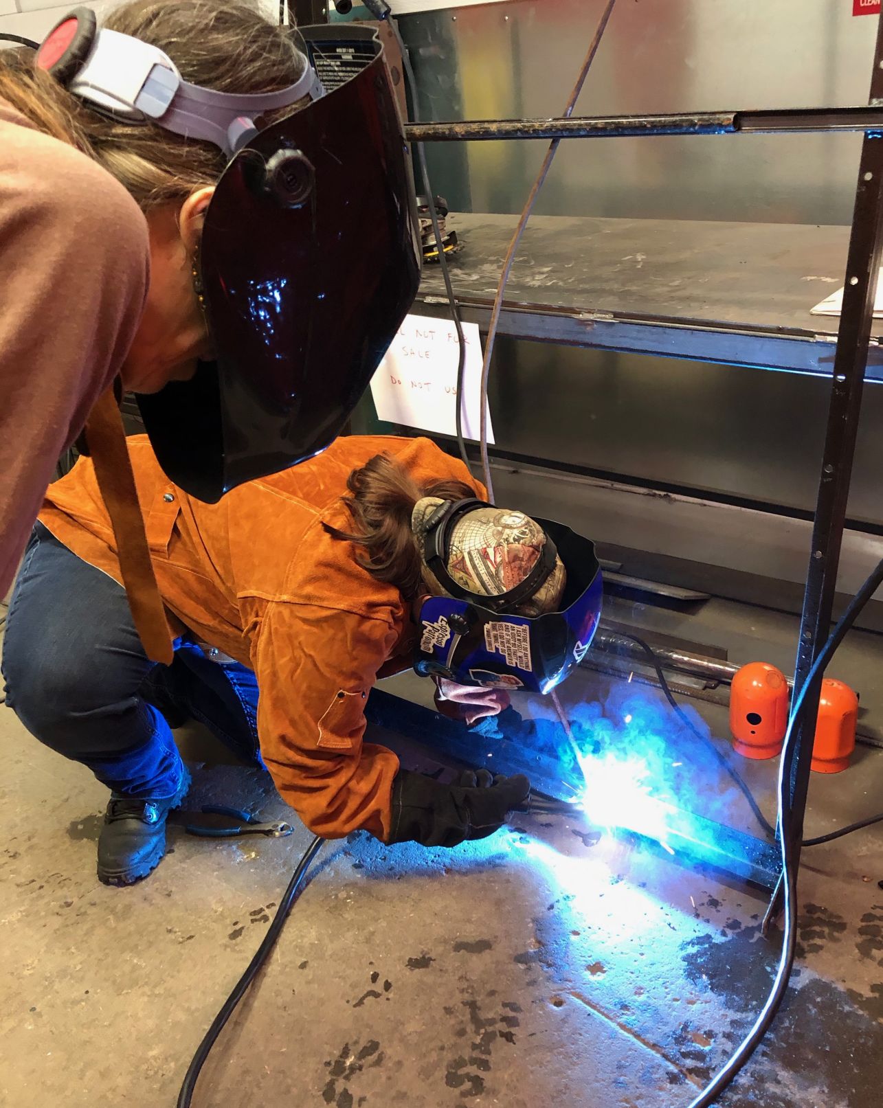 welding at makerspace 1